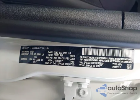 2023 Jeep Renegade Trailhawk 4X4 z USA, uszkodzony, nr VIN ZACNJDC15PPP55001